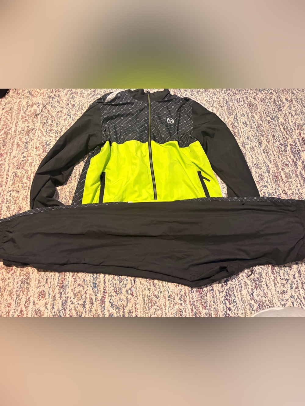Sergio Tacchini Black & Neon Yellow Ski Jacket